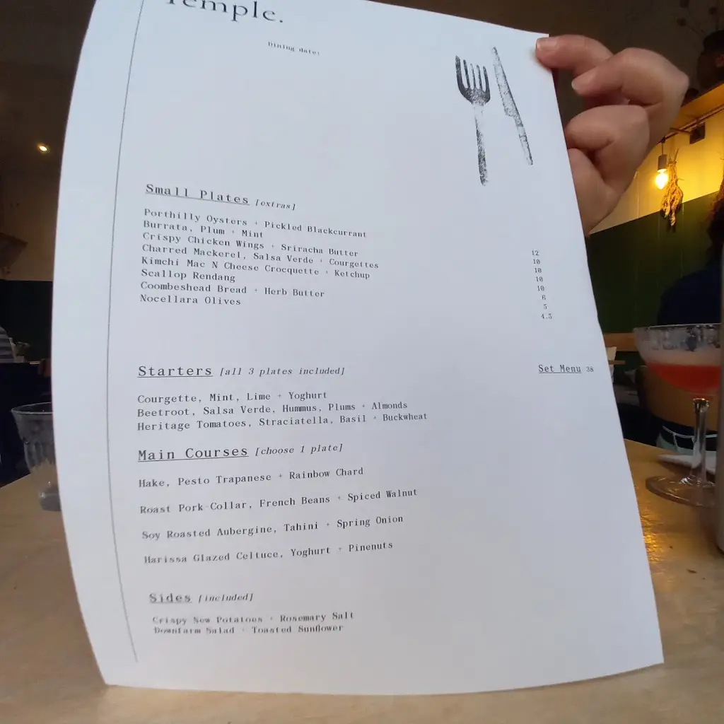 Menu_Temple: Restaurant, Cafe & Rooftop Bar_Bude_image_3