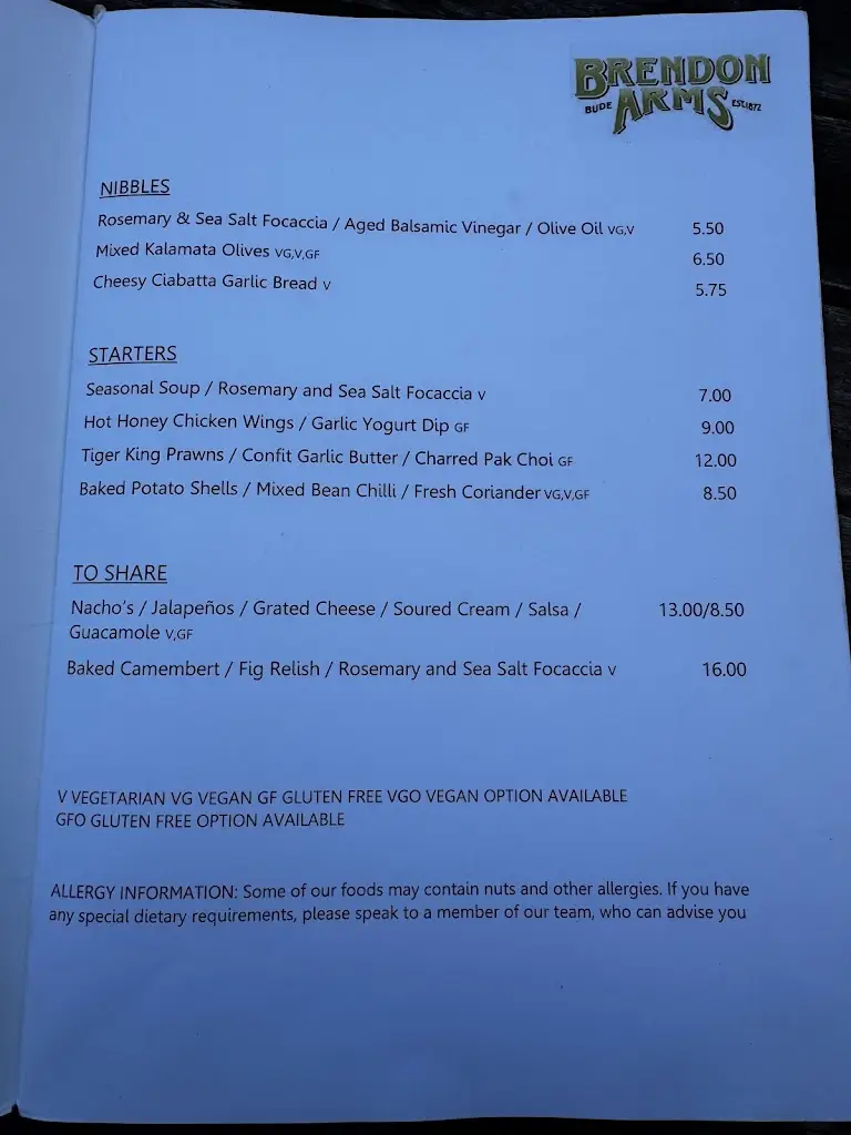 Menu_The Brendon Arms_Bude_image_2