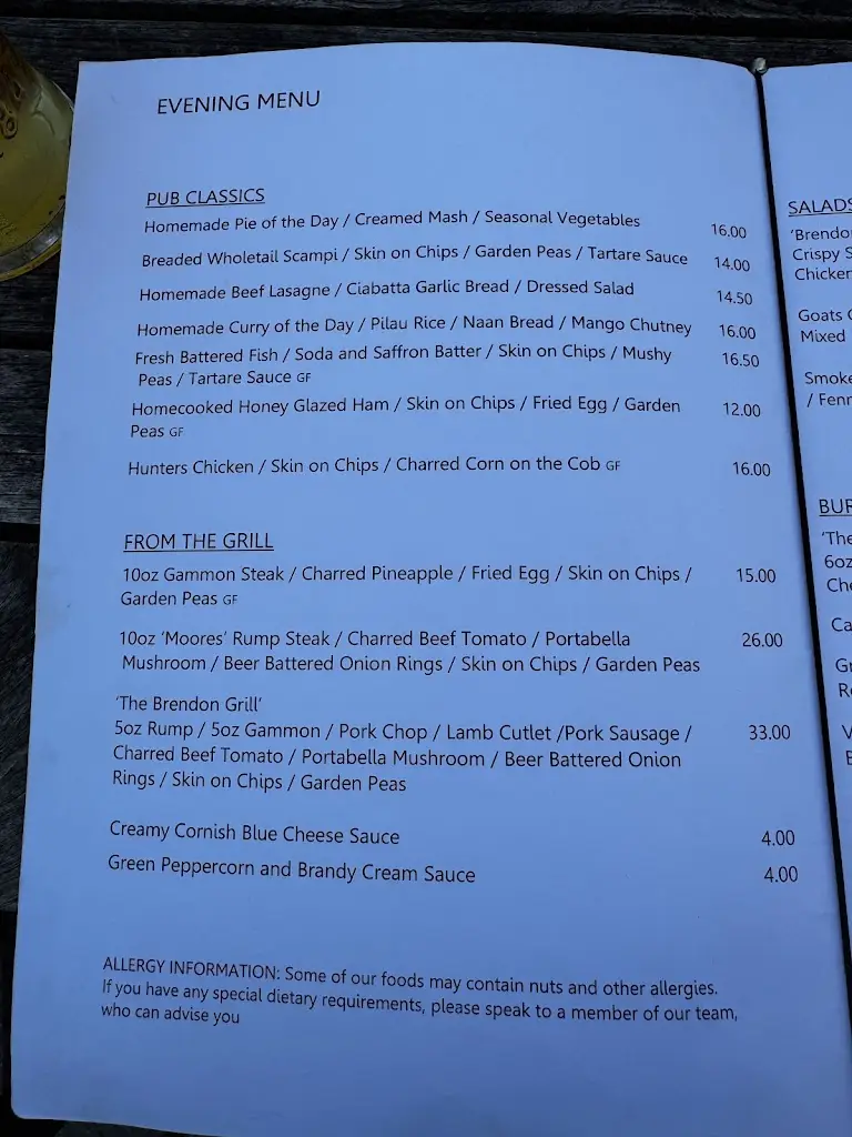 Menu_The Brendon Arms_Bude_image_4