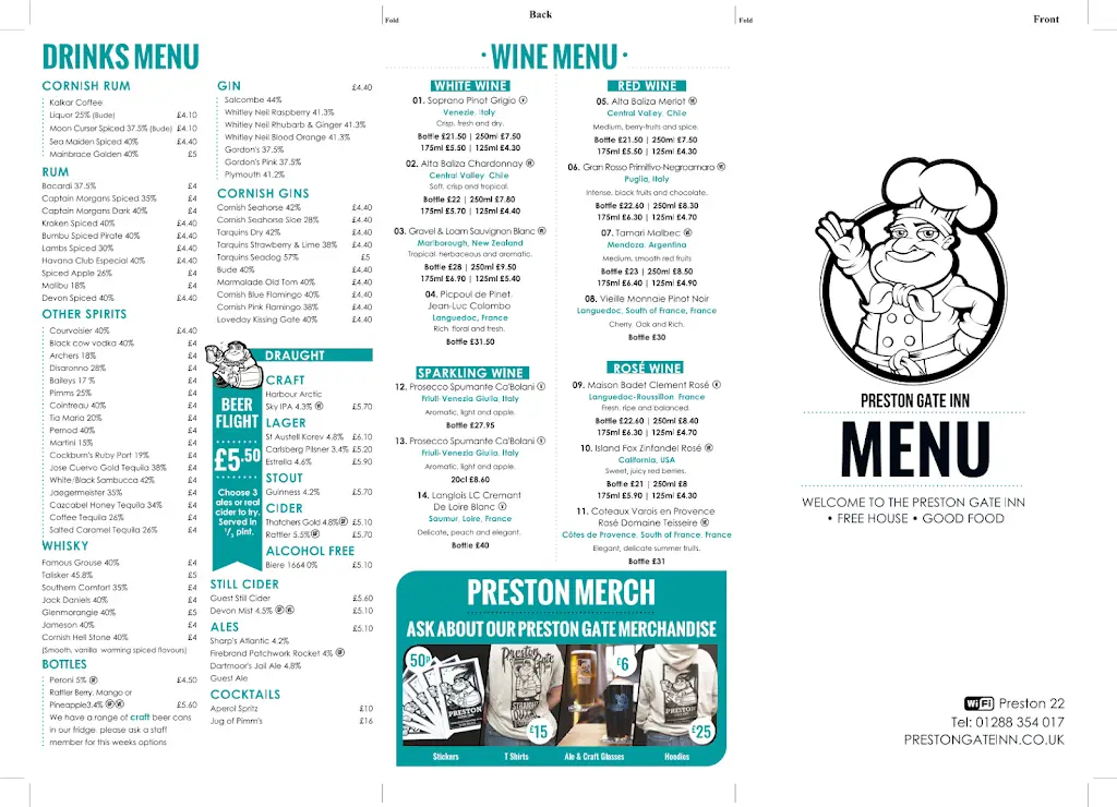 Menu_The Preston Gate Inn_Bude_image_2