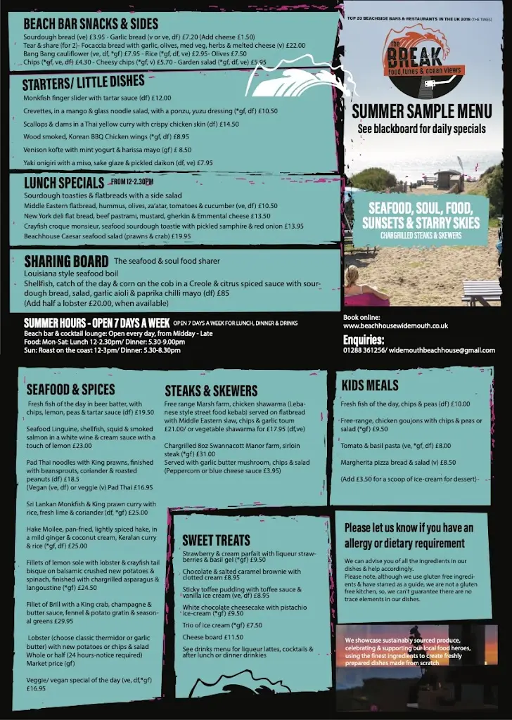 Menu_Beach House B&B & The Break Bar_Bude_image_2