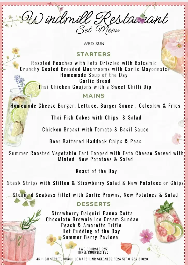 Menu_Windmill Restaurant_Burgh le Marsh_image_1