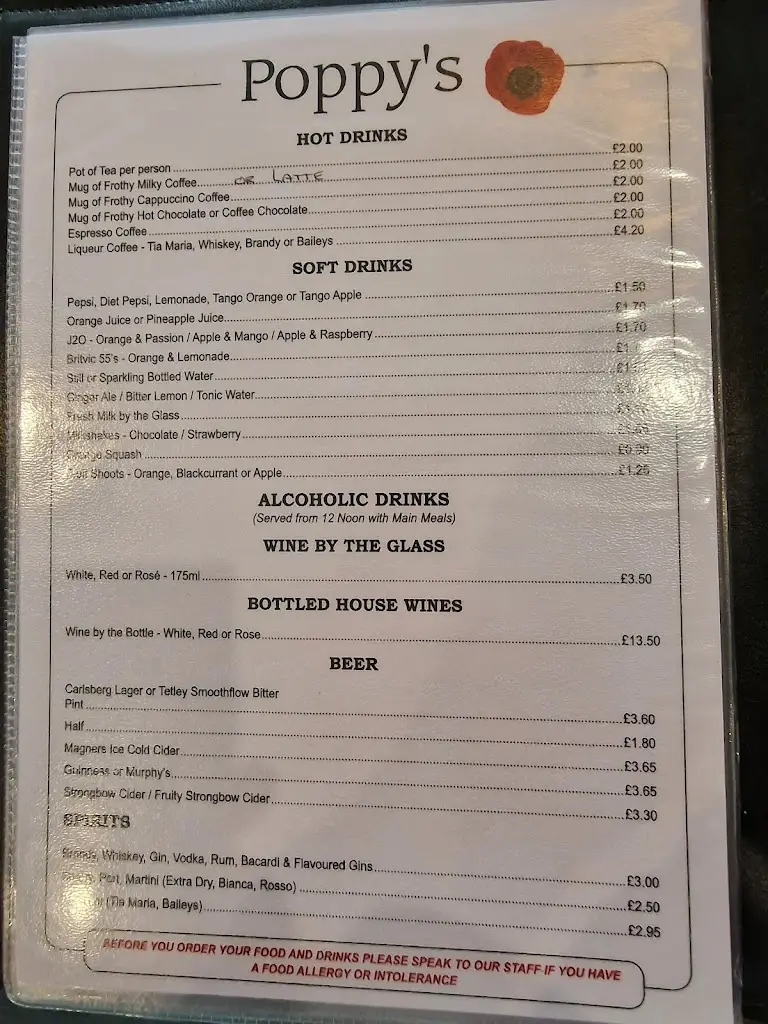 Menü_Poppy's Restaurant_Burgh le Marsh_Bild_2
