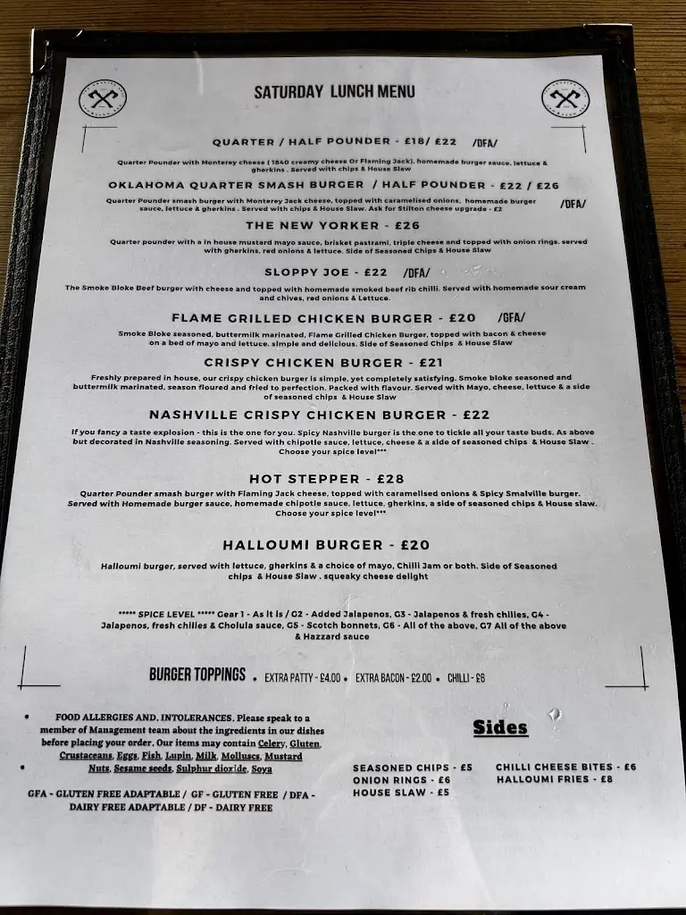 Menu_The Smoking Bull_Bulkington_image_1