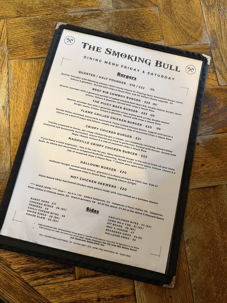 Menu_The Smoking Bull_Bulkington_image_2