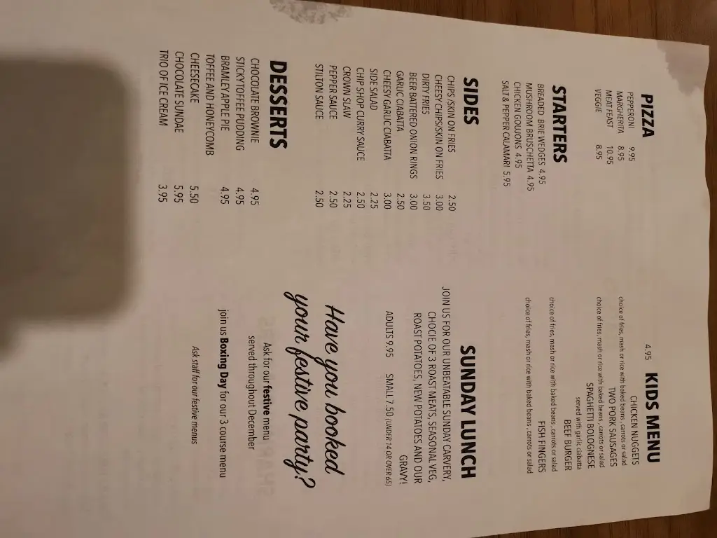 Menu_The Old Crown_Bulkington_image_4