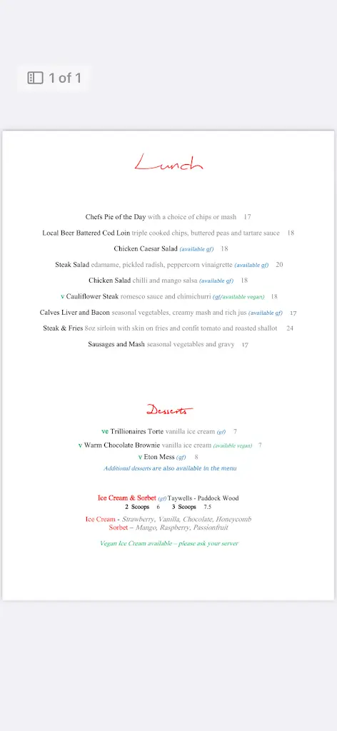 Menu_The Butcher's Block Pub_Burham_immagine_1