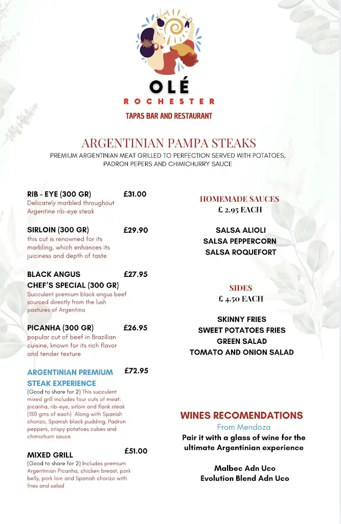 Menu_Olé Rochester_Burham_immagine_3