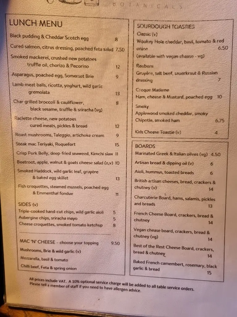 Menu_The Cheese Room Botanicals_Burham_image_1