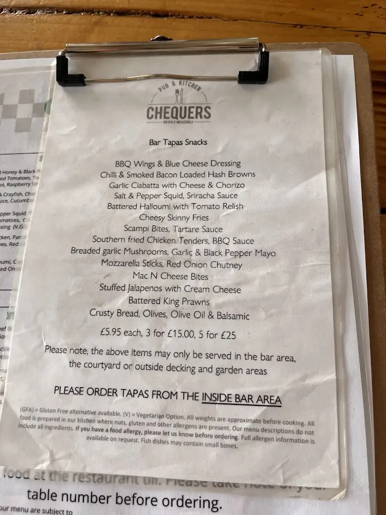 Menu_Chequers Pub And kitchen_Burbage_image_4