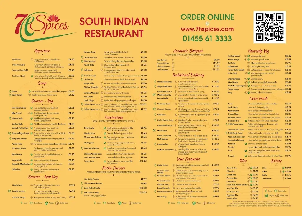 Menu_7H Spices Indian Restaurant_Burbage_immagine_1