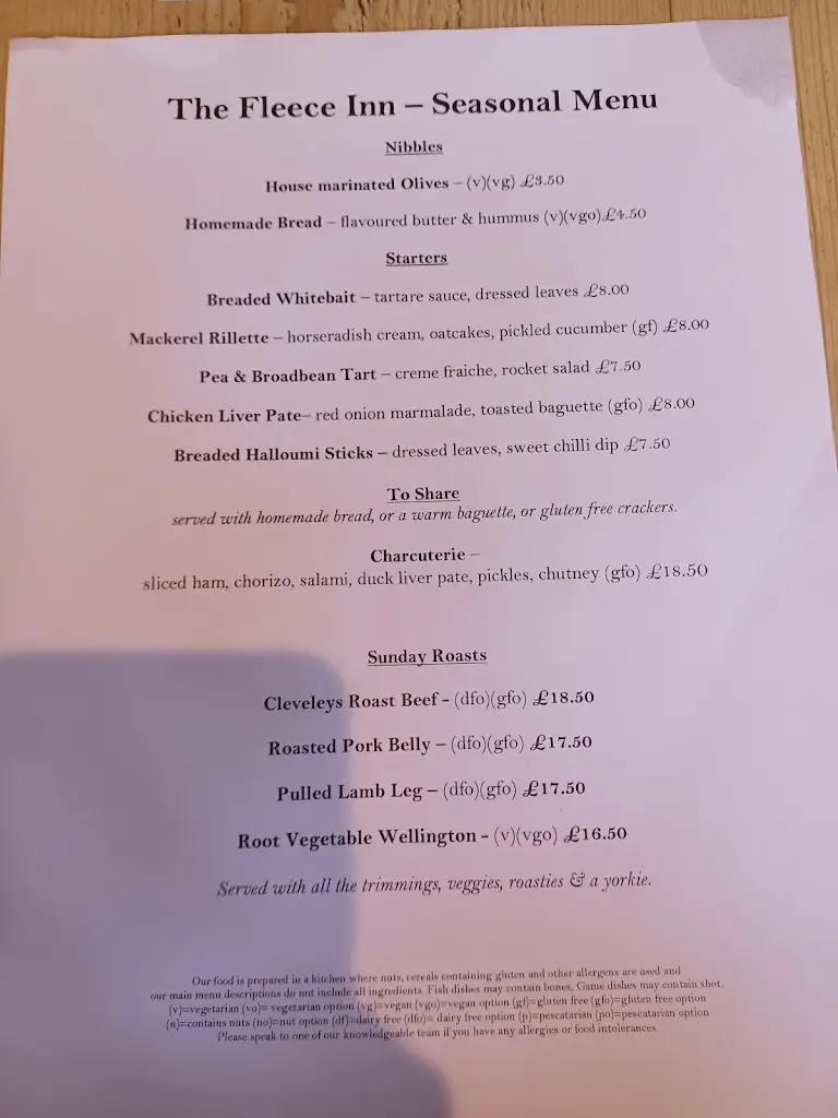 Menu_The Fleece Inn_Bungay_image_2