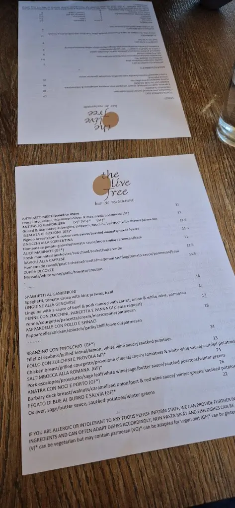 Menu_The Olive Tree_Bungay_image_3