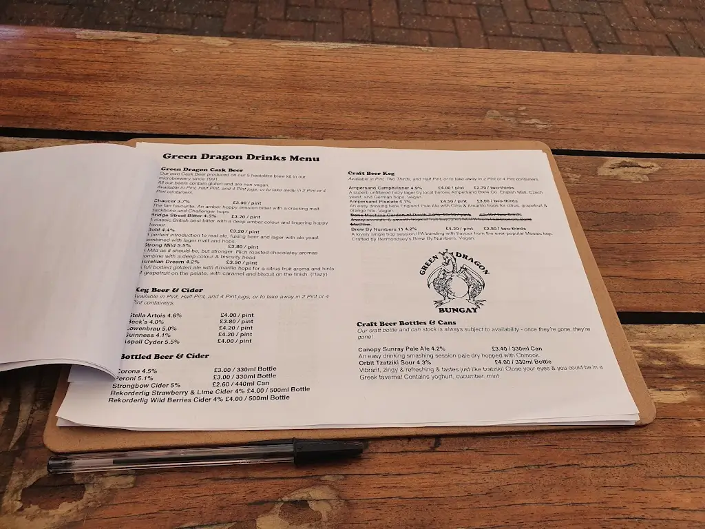 Menu_Green Dragon_Bungay_immagine_1