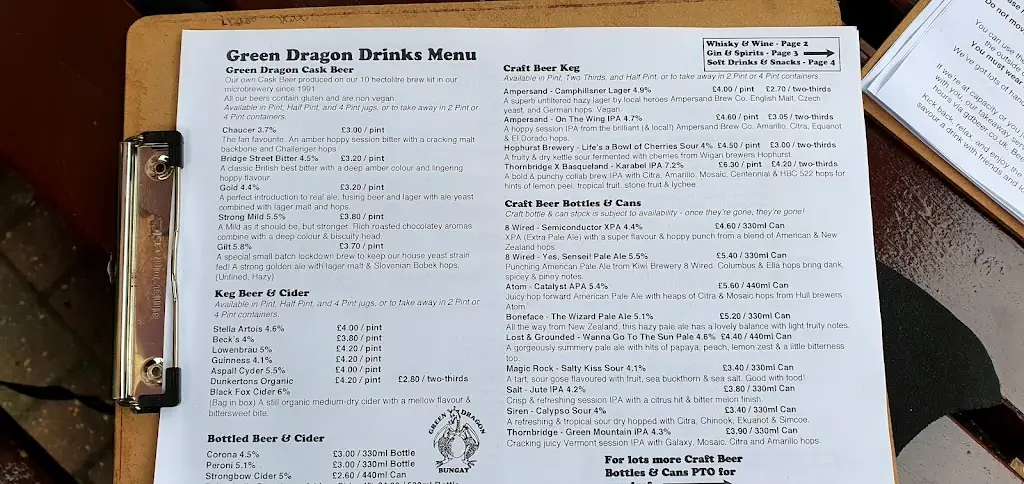 Menu_Green Dragon_Bungay_immagine_2