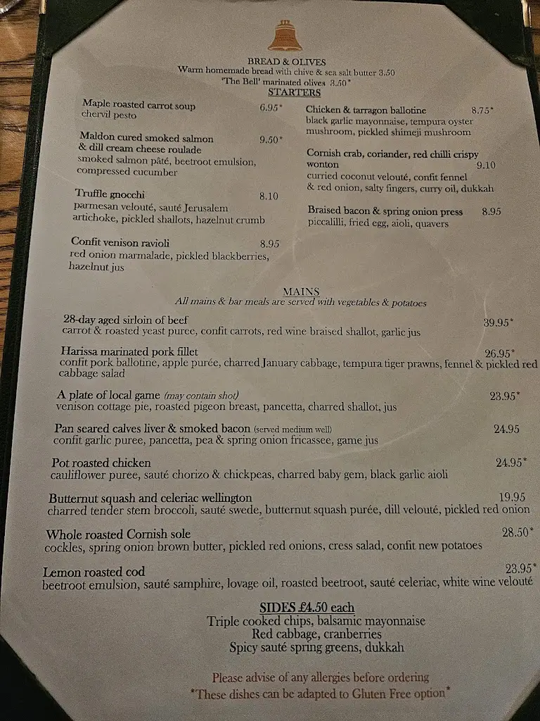 Menu_The Bell Inn - pub, restaurant, hotel & event space_Bulphan_image_3