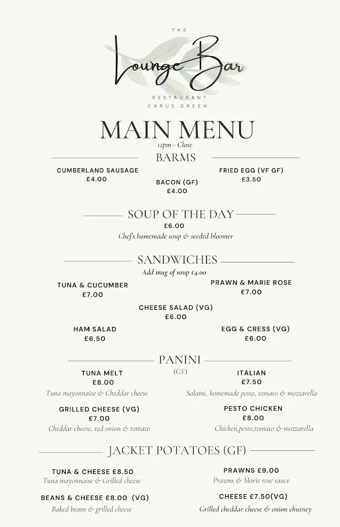 Menu_Lounge Bar Restaurant Carus Green_Burneside_image_2