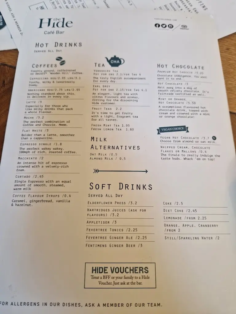 Menu_The Hide Café Bar_Ampthill_image_1