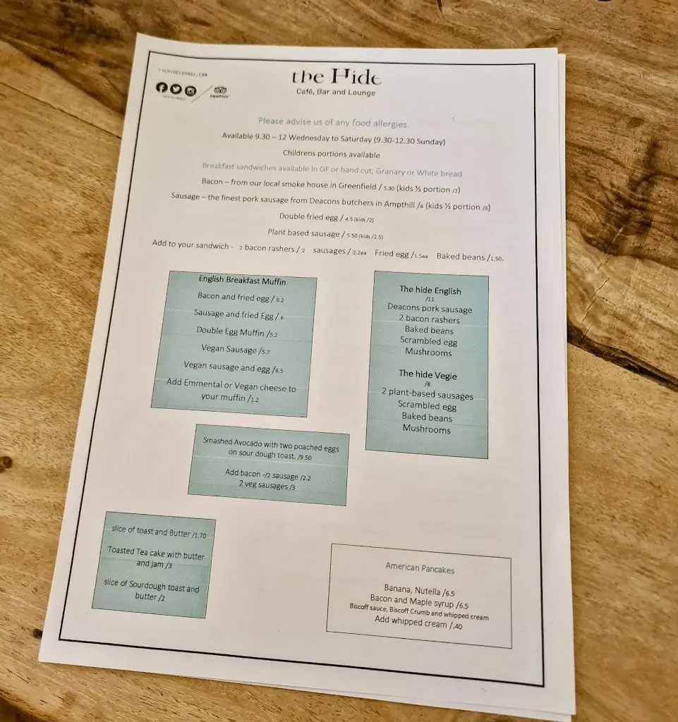 Menu_The Hide Café Bar_Ampthill_image_2