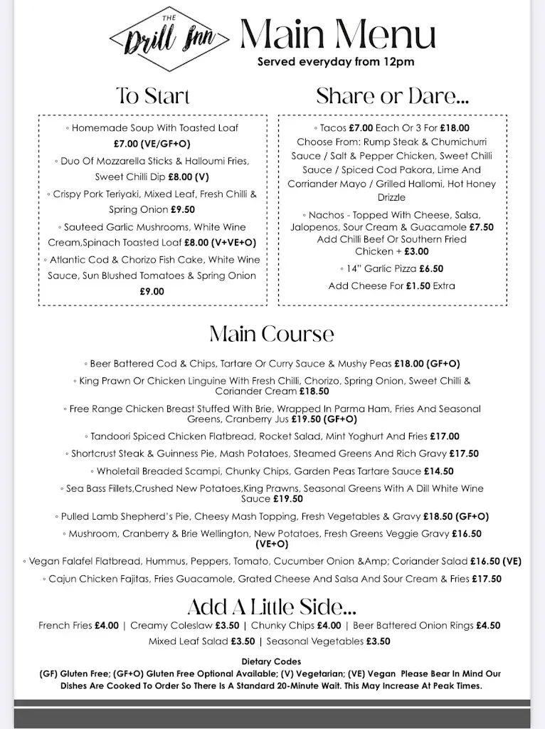 Menu_The Drill Inn_Burntwood_image_1