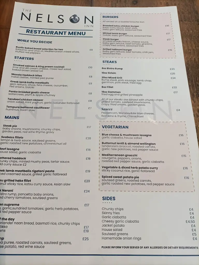 Menu_The Nelson Inn_Burntwood_image_1