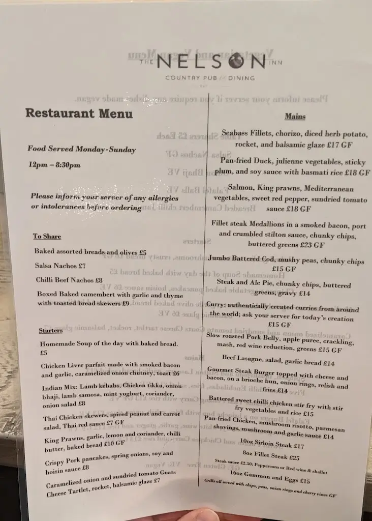 Menu_The Nelson Inn_Burntwood_image_4
