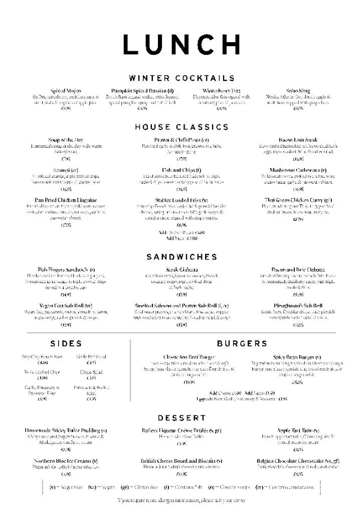 Menu_The Stables Bar & Restaurant_Burnopfield_imagen_2