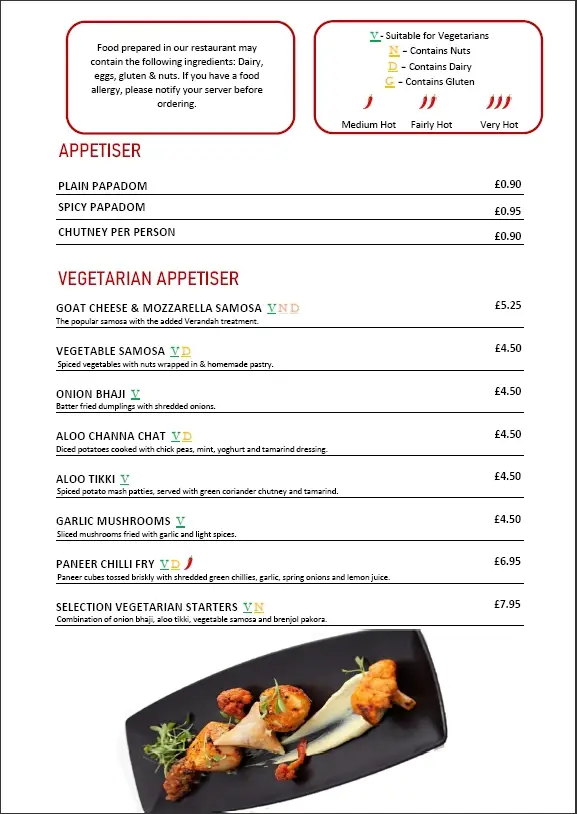 Menu_Verandah Indian Restaurant_Ampthill_image_2