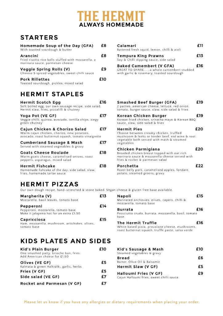 Menu_The Hermit Inn_Burley in Wharfedale_image_1