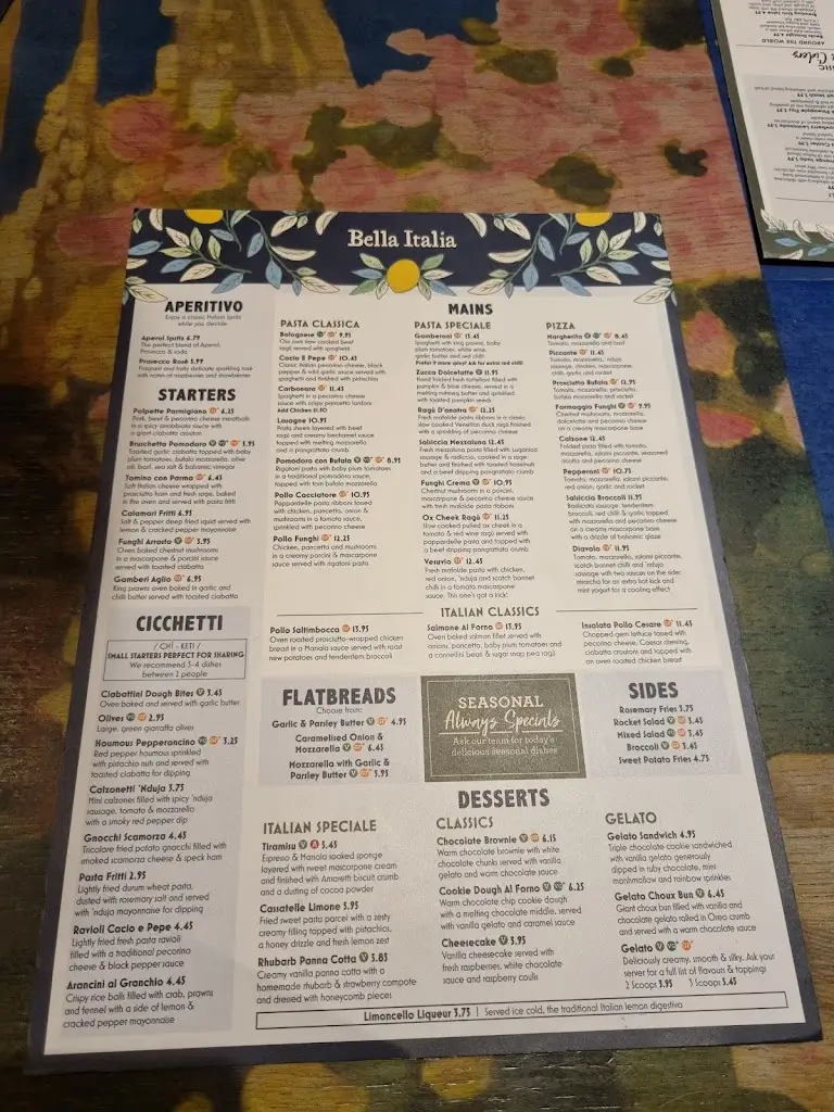 Menu_Bella Italia - Burton upon Trent_Burton upon Trent_image_1