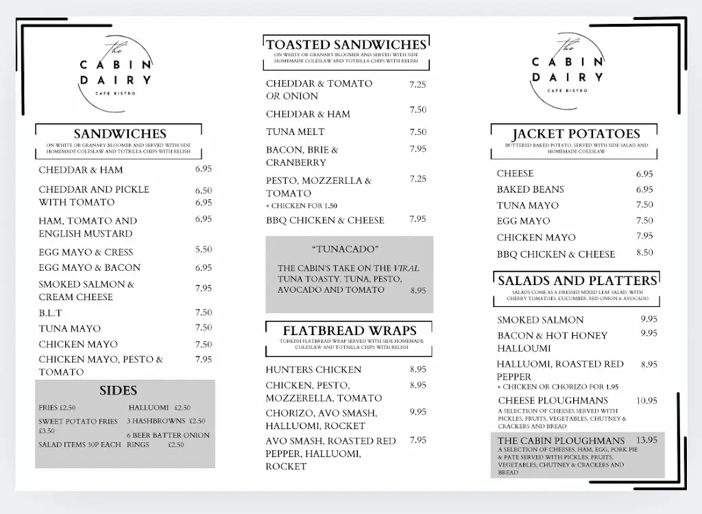 Menu_The Cabin Dairy_Burnham-on-Crouch_image_1