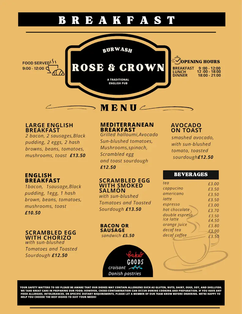Menu_The Rose & Crown, Burwash_Burwash_image_1