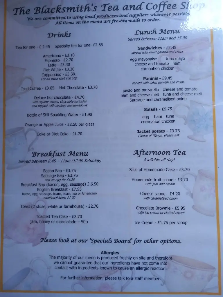 Menu_The Blacksmiths Tea and Coffee Shop_Burwash_imagen_1