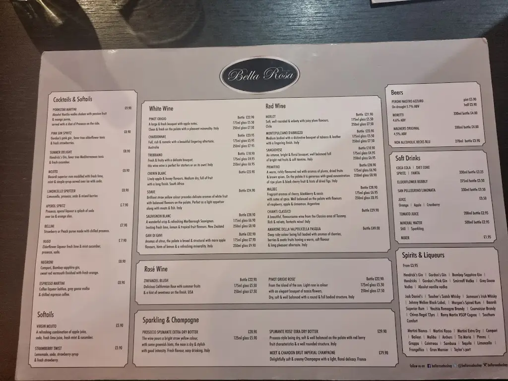 Menu_Bella Rosa_Bushey_image_1