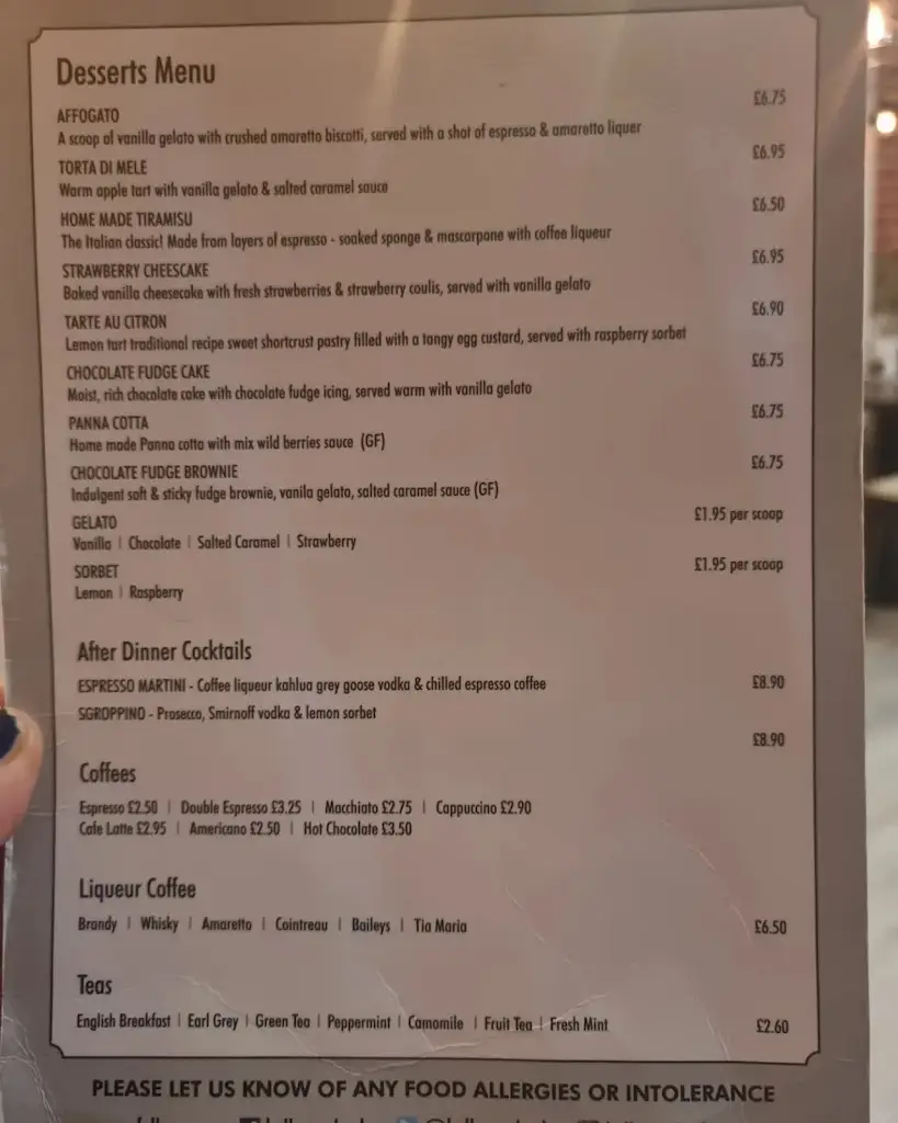 Menu_Bella Rosa_Bushey_image_3