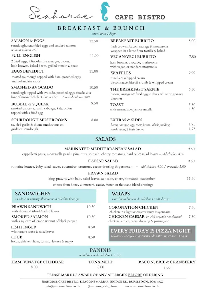 Menu_Seahorse Bistro_Bursledon_image_1