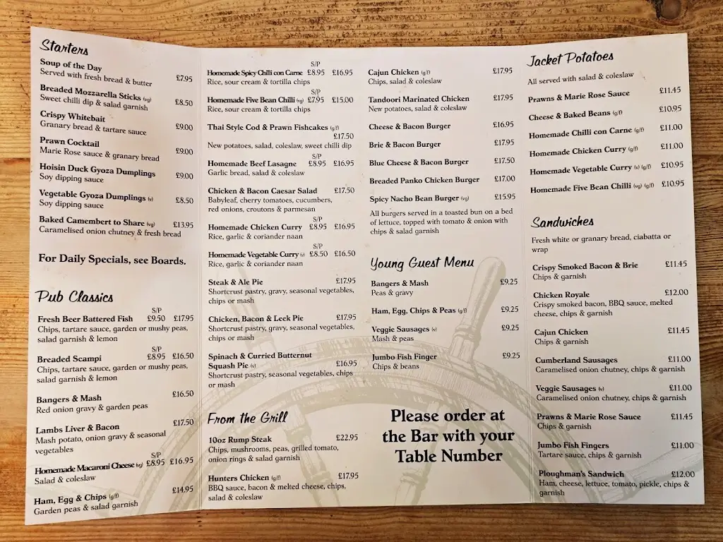 Menu_The Old Ship_Bursledon_image_2