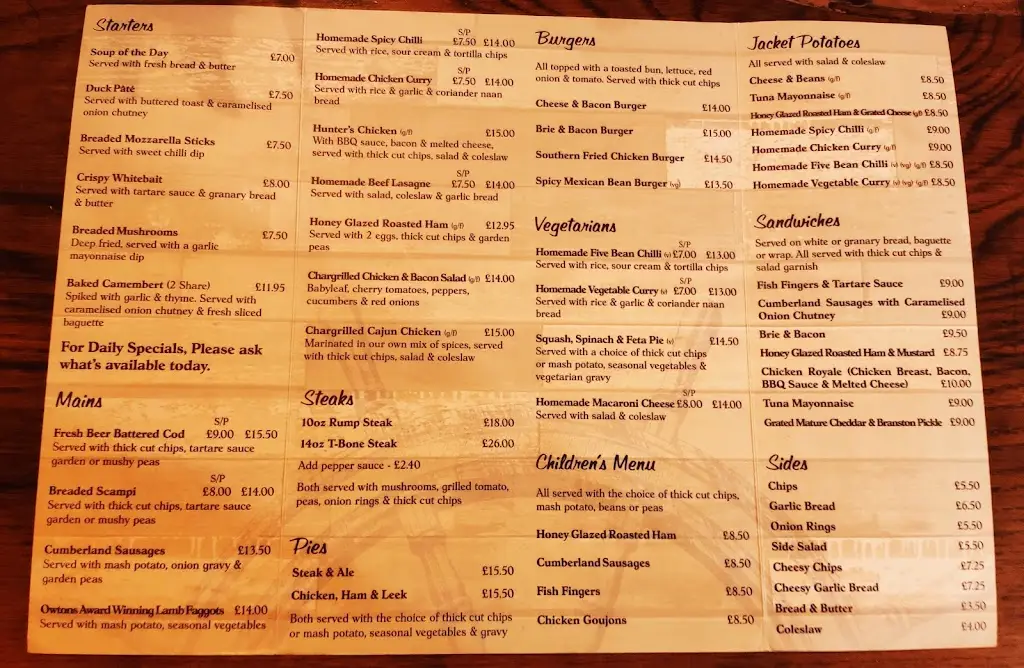 Menu_The Old Ship_Bursledon_image_4