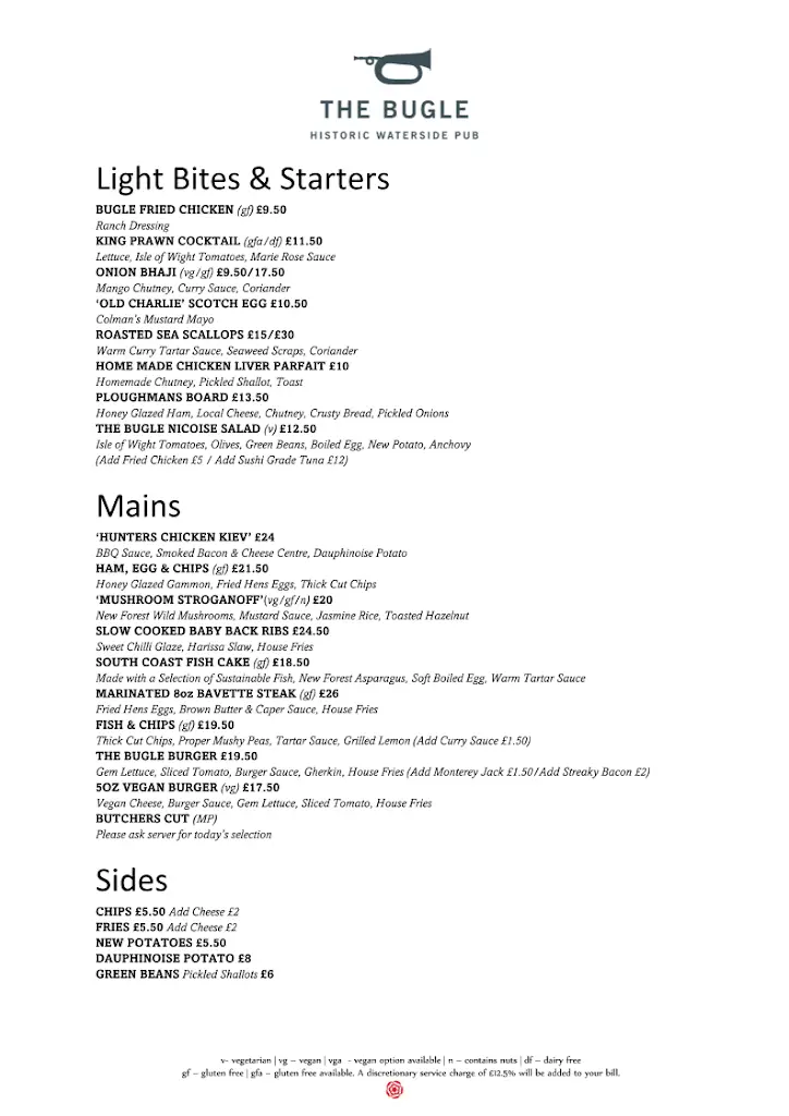 Menu_The Bugle Hamble_Bursledon_image_1