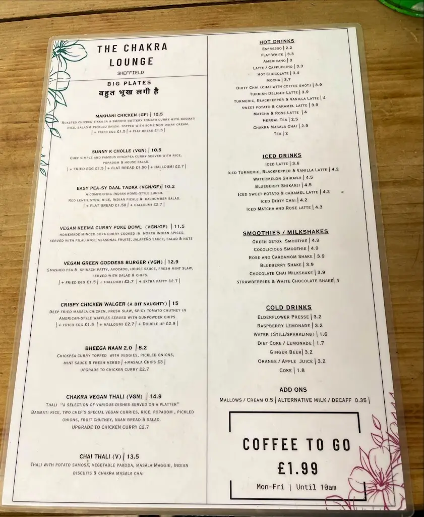 Menu_The Chakra Lounge_Burngreave_image_3