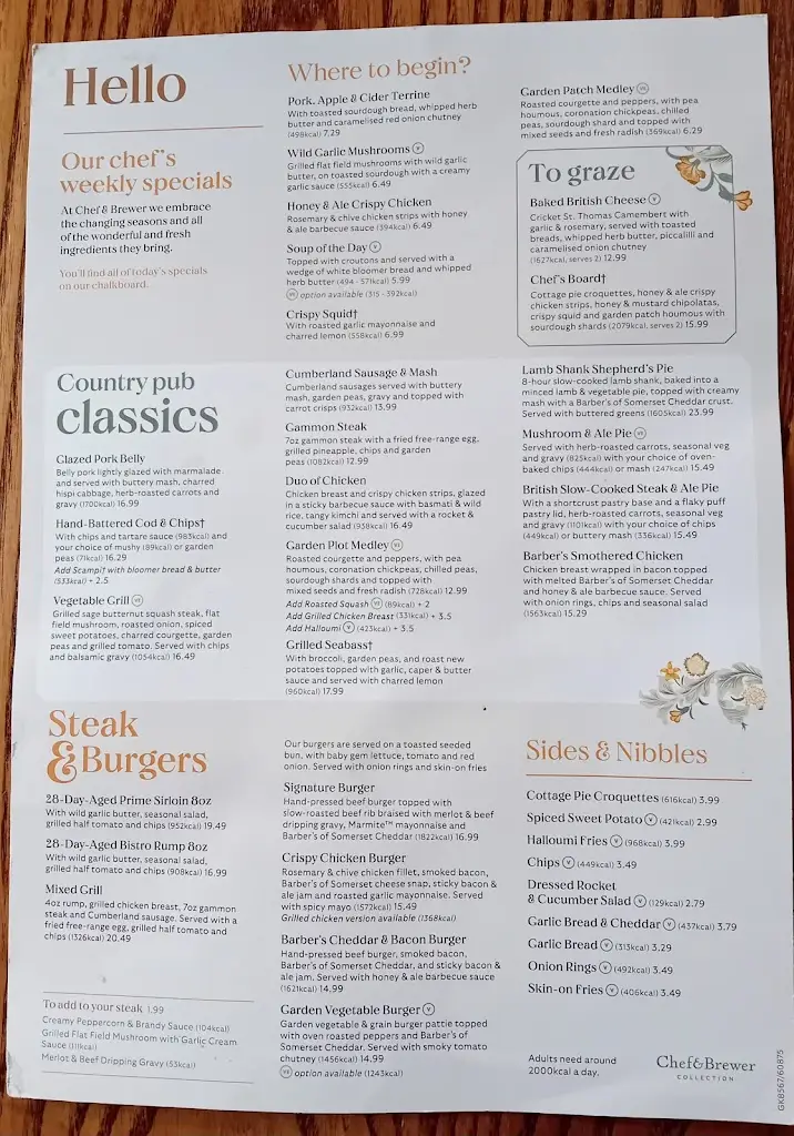 Menu_Peacock Inn_Alvechurch_image_1