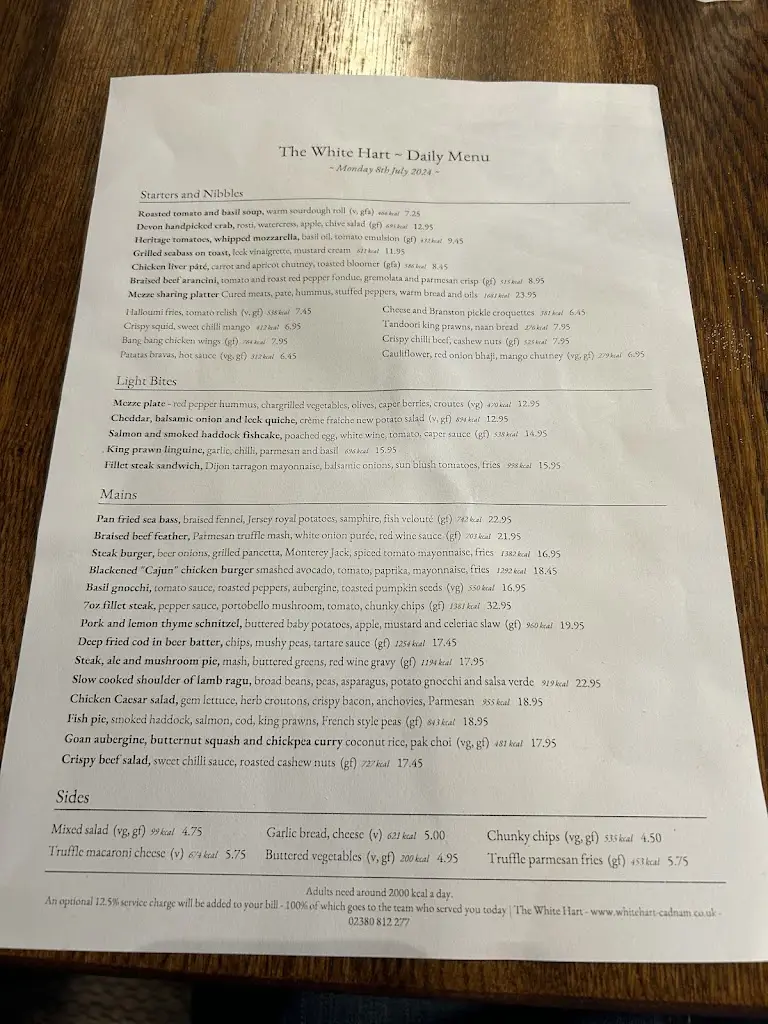 Menu_The White Hart_Cadnam_image_3