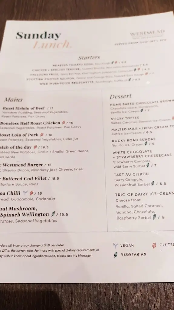 Menu_Restaurant at Westmead Hotel_Alvechurch_immagine_1