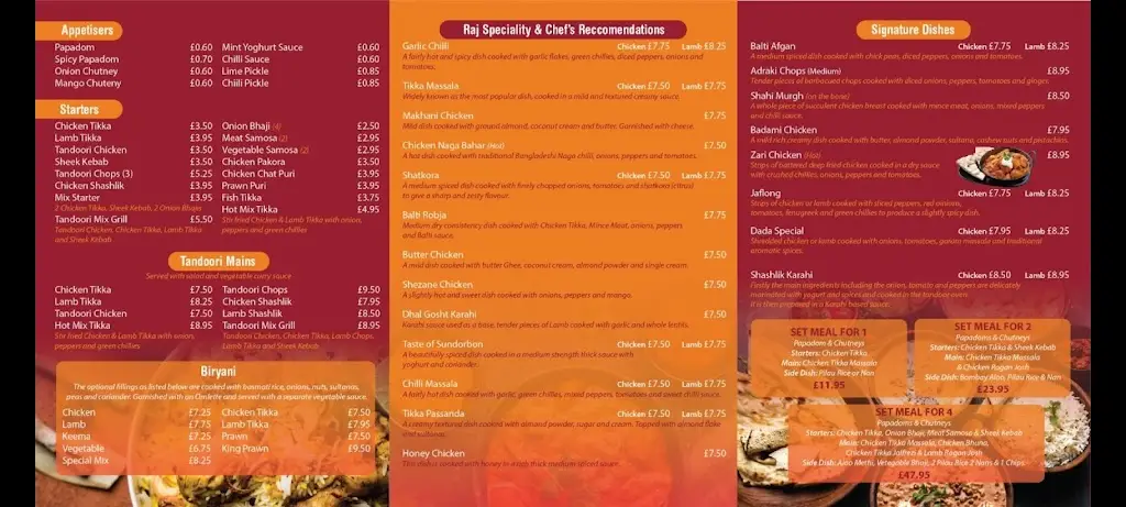 Menu_The Raj - Indian Takeaway_Burtonwood_image_1