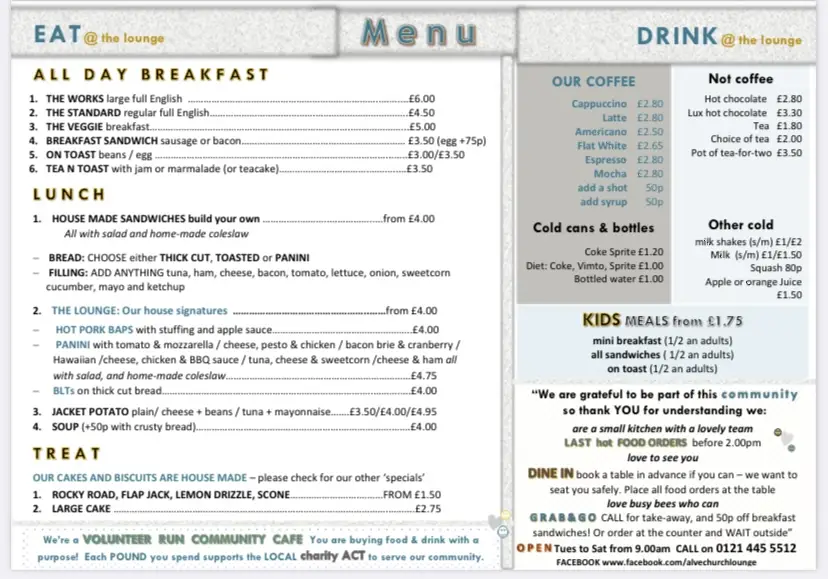 Menu_The Lounge Community Cafe - Alvechurch_Alvechurch_image_1