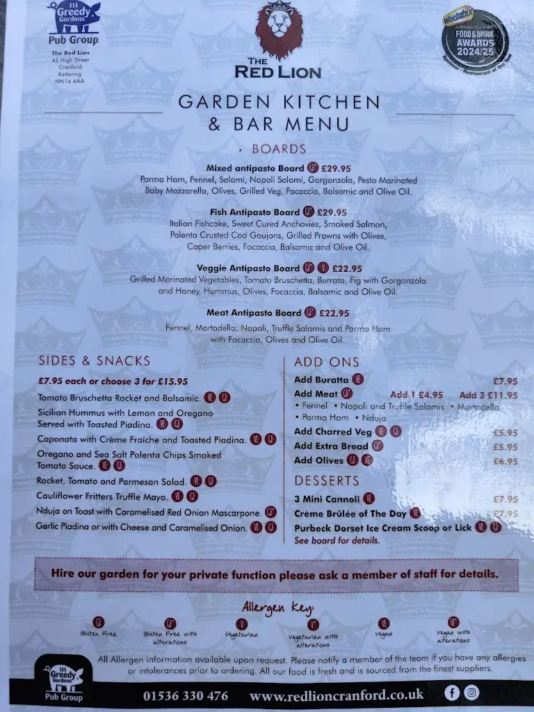 Menu_The Red Lion_Burton Latimer_image_2