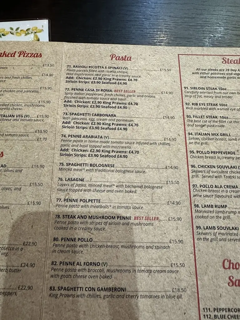 Menu_Casa Di Roma_Burton Latimer_image_1