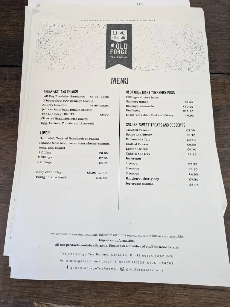 Menu_The Old Forge Tea Room_Burton Latimer_image_1