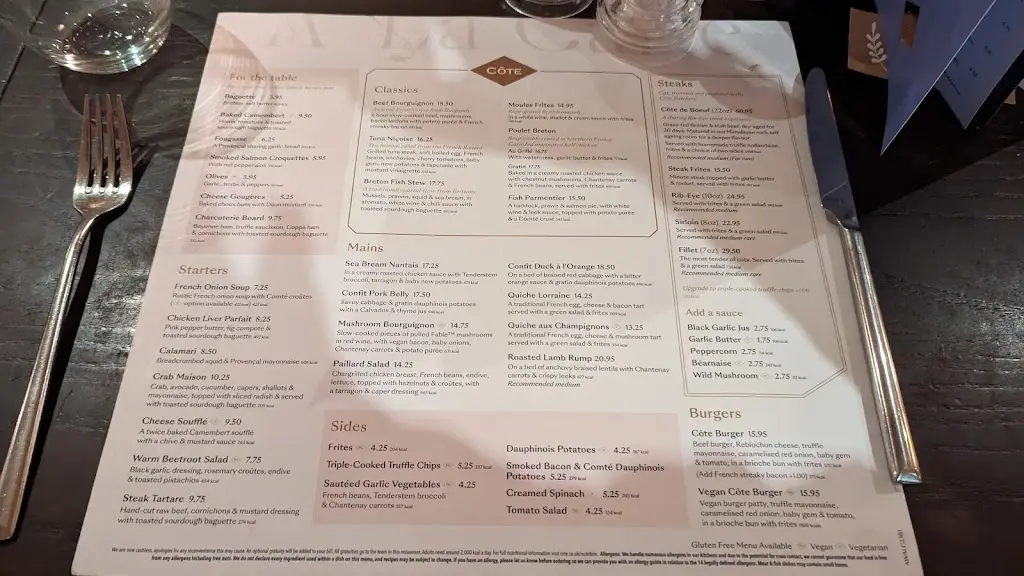 Menu_Côte Bury St Edmunds_Bury St Edmunds_image_2