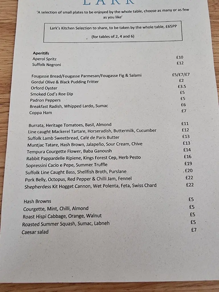 Menu_Lark_Bury St Edmunds_image_1